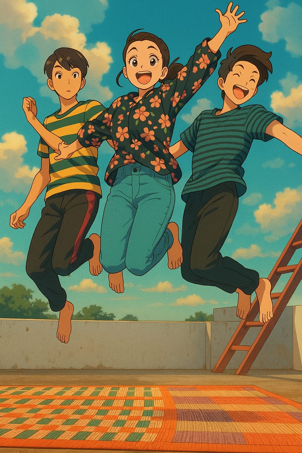 Jumping with joy